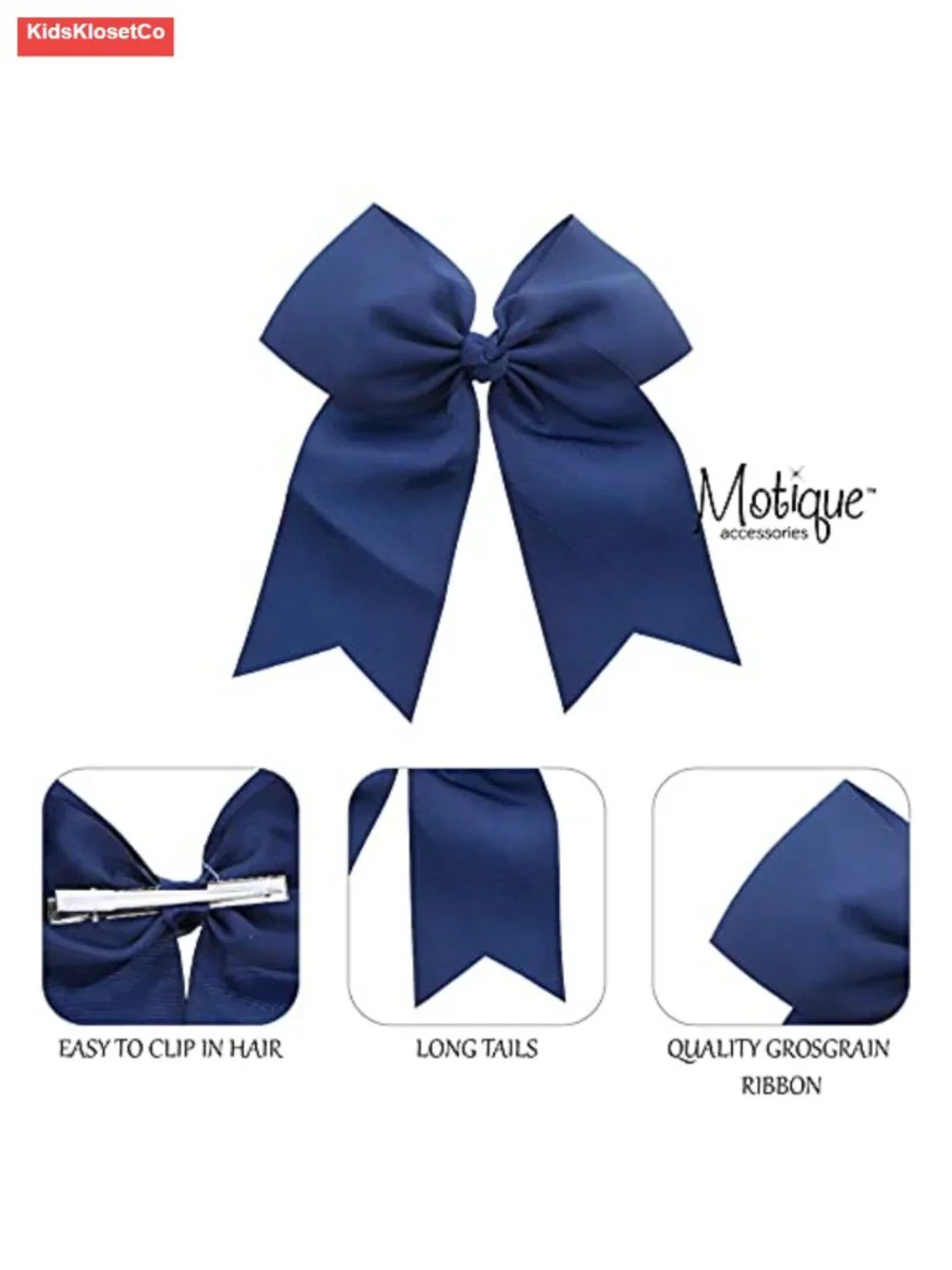 Jumbo Bow Clip with Tails - Grosgrain Ribbon Alligator Clip